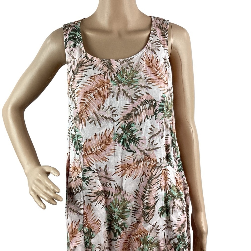 J. Jill Love Linen Printed Tank Dress Petite Small Multicolor - Picture 2 of 7